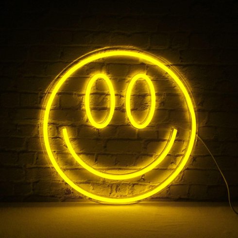 Smile Led Neon Logo Lys Reklame Skinner P Veggen Smiley Cool Mania