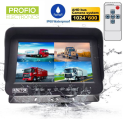 Vodotěsný monitor pro lod/auta/stroje 10" AHD LCD s IP69 + 8 vstupů pro kamery + 128GB SD karta