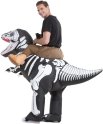 Disfraz de esqueleto de dinosaurio inflable con ventilador - Divertido disfraz de Halloween para adultos