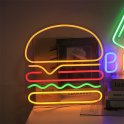 HAMBURGER - LED apšviestas šviesus neoninis Logotipas ant sienos