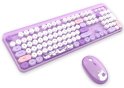 Ensemble clavier et souris optique sans fil Wifi - Couleur violet