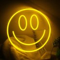Buzëqeshje - Reklamë me logo LED neoni që shkëlqen në mur Smiley