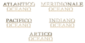 Ocean names for wooden wall maps - 5 pcs