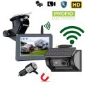 Caméra de recul solaire HD 720P Magnétique avec 7 LED IR Wifi SET + moniteur 5"