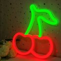 CHERRY - Tanda lampu logo neon menyala LED iklan di dinding