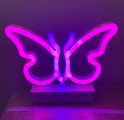 Butterfly - Opplyst neon LED-logo med stativ