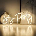 LETS PARTY - Tabelë reklamuese me dritë LED - logo neoni e varur në mur