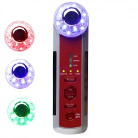 4-i-1 multifunktionell ultraljud jon LED-foton vibrerande massager