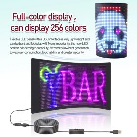 LED flexibel displaypanel - programmerbar reklamtavla med Bluetooth för mobiltelefon