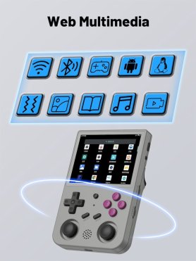 Retro herna konzola do ruky pre deti - Wifi mini detská prenosná hracia 3,5" LCD 640x480px (64GB)