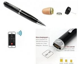 Spiooni kõrvaklappide komplekt - nähtamatud minikuularid + GSM SIM-pliiats
