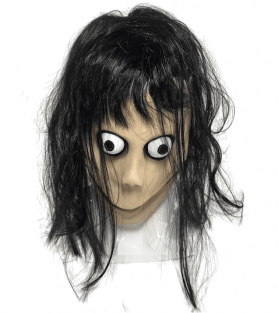 Страшная кукла (девочка) Маска для лица Момо - для детей и взрослых на Хэллоуин или карнавал