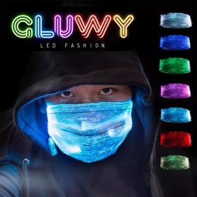 LED lys op beskyttende ansigtsmaske - 7 farver