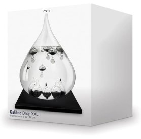 Termometar u obliku kapi sa 9 kuglica - XXL galileo drop glass 20x28cm (vremenska prognoza)