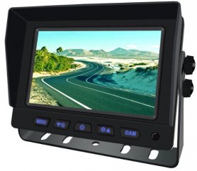Monitor de marcha atrás 5 "para coche 2-CH, AHD / CVBS para 2 cámaras + mando a distancia