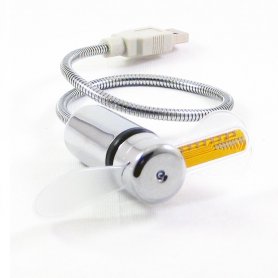 USB-vifte med LED-klokke