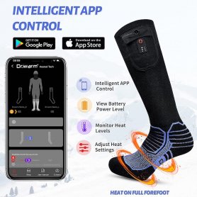 Ηλεκτρικές κάλτσες θερμοθέρμανσης για άνδρες και γυναίκες - 3 επίπεδα θερμοκρασίας μέσω της εφαρμογής για smartphone (iOS/Android)