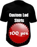 LED футболки с индивидуальным принтом - 100 штук
