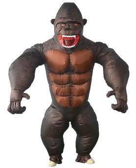 Opblaasbaar gorilla - king kong (aap) kostuum met waaier - Fun pak voor volwassenen