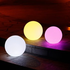 Gartenkugel LED Globen Lampe 20cm - 8 Farben + Li-Ionen-Akku + Solarpanel + IP44-Schutz