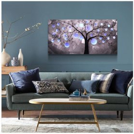 Μοντέρνες τοιχογραφίες - Μέταλλο (αλουμίνιο) - LED backlit RGB 20 χρώματα - Δέντρο 50x100cm