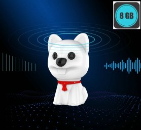 Máy ghi âm hình móc khóa ẩn - Thiết kế hình con chó với Bộ nhớ 8 GB + Máy nghe nhạc Mp3