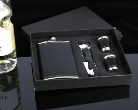 Luxury gift set - Flask (bottle) + opener + 2x cups