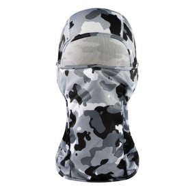 Camouflage balaclava elastic face mask - black and white