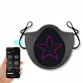 Smart LED -ansiktsmask som skyddsmask - LED -ANIMATION (programmering via smartphone iOS/Android)