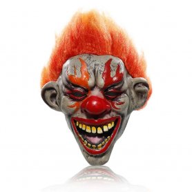FIRE EVIL CLOWN - masca de fata horror - pentru copii si adulti de Halloween sau carnaval
