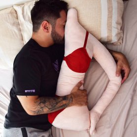 Girlfriend pillow - push sleeping cushion for men in the shape of a woman with arm (half body)
