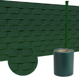 Планки ограждения из ПВХ-ленты для ограждений из 3D-сетки высотой 19 см - зеленого цвета