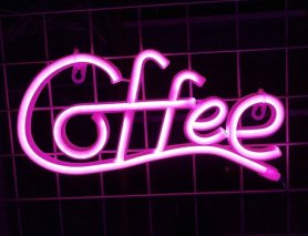COFFEE - LED neonový reklamný pútač reklama logo visiace na stenu