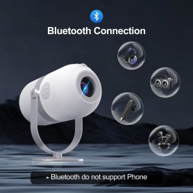 Přenosný projektor - Wifi dataprojektor až 4K podpora + 5.0 Bluetooth + 4500 lumenů - až 200" promítací plocha
