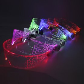 LED okuliare na párty (transparentné) CYBERPUNK - prepínanie farieb