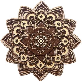 Décoration murale mandala en bois 3D - Rose