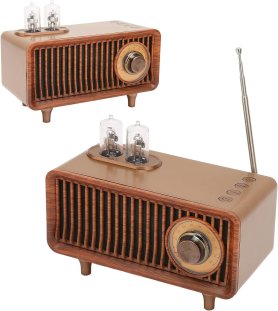 Retro radio - Wooden vintage radio with Bluetooth + FM/AM radio/AUX/USB disk/Micro SD