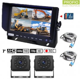 SET kamera za vožnju unatrag sa snimanjem na SD karticu - 2x HD kamera + 1x hibridni 7 "AHD monitor