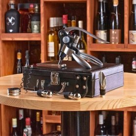 Luxusný kufor (box) - Darčekový set (kufrík) na víno sada 9 kusov príslušenstva