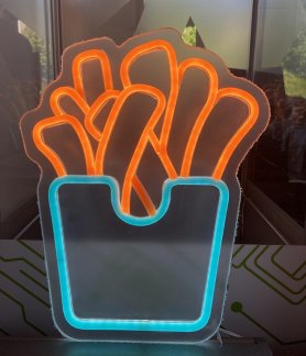 Hranolky - Fast food - LED neon reklama logo na stenu