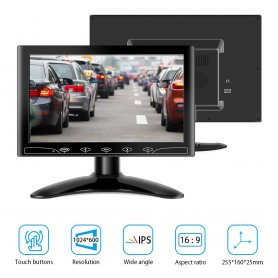 10 "Mirror Link monitor do auta WiFi LCD multifunkční - VGA, HDMI a AV vstup pro 2 kamery