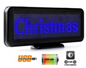 Business LED-panel med tekstprogrammering 30 cm x 11 cm - blå