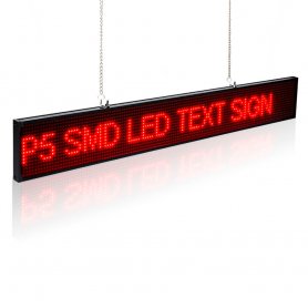 Text LED-displaypanel med stöd för iOS och Android 66 cm x 9,6 cm - röd