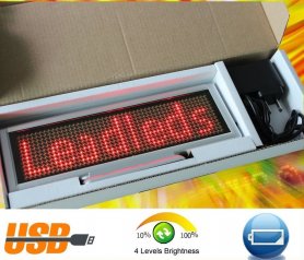 Interactive LED display with text sliding 22x7,6 cm - red
