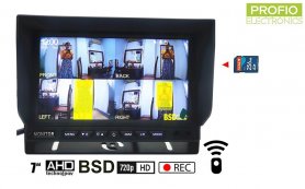 Moniteur LCD 7 "pour 4 caméras de recul avec système de détection de personnes et de véhicules (BSD) avec enregistrement