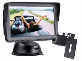 Autós tolató vezetékes készlet: 5 "-es monitor + FULL HD mini hátsó kamera (IP68)