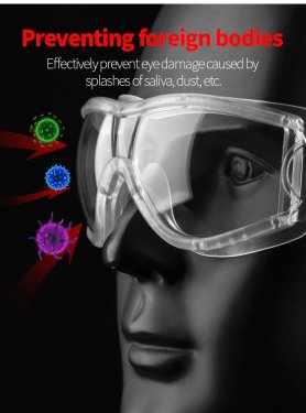 Transparenta skyddsglasögon med inbyggt skum mot virus