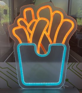 Hranolky - Fast food - LED neon reklama logo na stenu