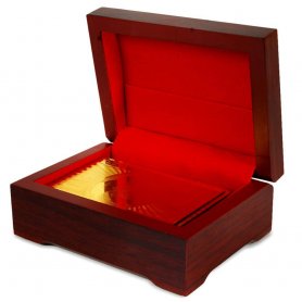 Cartas de póquer doradas - Cartas de juego exclusivas 54 piezas en una caja de madera