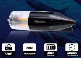 Fiskekamera upp till 20 m - undervattenskameror vattentäta med HD 720p + LED